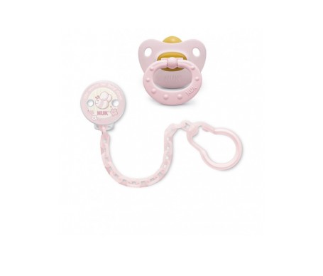 Nuk Chupete Happy T2 Latex + Cadenita 1 Ud Nuk Chupete Happy T2 Latex + Cadenita 1 Ud