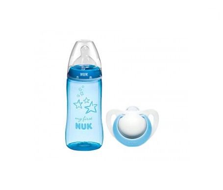 Nuk My First Nuk Biberon + Chupete 0-6m Azul Nuk My First Nuk Biberon + Chupete 0-6m Azul