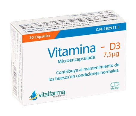 Vitalfarma Vitamina D3 7,5 Mcg 30 Capsulas Vitalfarma Vitamina D3 7,5 Mcg 30 Capsulas