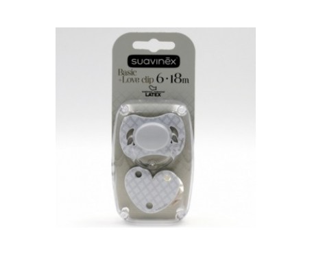 Suavinex Chupete + Broche White Tetina Anatomica 6-18 M Suavinex Chupete + Broche White Tetina Anatomica 6-18 M