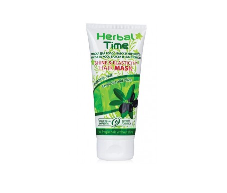 Herbal Time Mascarilla brillo y elasticidad, con té verde y aceite de oliva 200ml Herbal Time Mascarilla brillo y elasticidad, con té verde y aceite de oliva 200ml