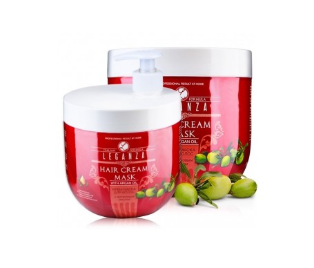Leganza Crema mascarilla capilar con dispensador con Aceite de Argán 1000ml Leganza Crema mascarilla capilar con dispensador con Aceite de Argán 1000ml