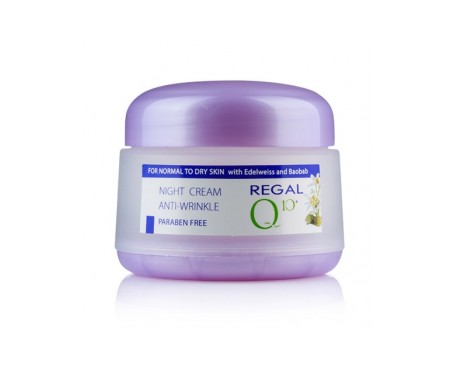 Regal Q10+ Crema Noche Antiarrugas Con Aceite Baobab Y Elweiss Piel Normal a Seca 50 ml Regal Q10+ Crema Noche Antiarrugas Con Aceite Baobab Y Elweiss Piel Normal a Seca 50 ml