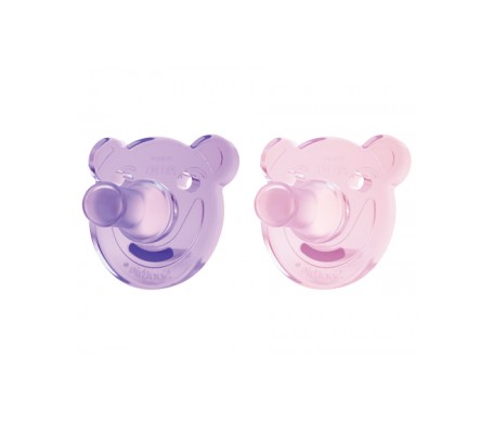 Avent Soothies +3m 2 Unidades Rosa Y Lila Avent Soothies +3m 2 Unidades Rosa Y Lila