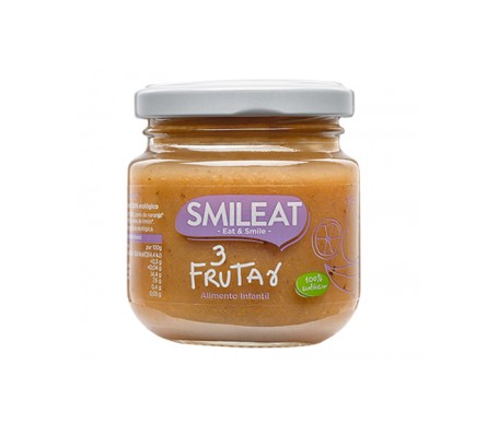 Smileat Tarrito De Tres Frutas 100% Ecológico 130g Smileat Tarrito De Tres Frutas 100% Ecológico 130g