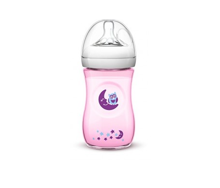 Avent Biberón Natural Silicona Rosa Buhos +1m 260ml Avent Biberón Natural Silicona Rosa Buhos +1m 260ml