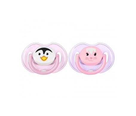 Philips Avent 2 Chupetes Animales 0-6 Meses Niña Philips Avent 2 Chupetes Animales 0-6 Meses Niña