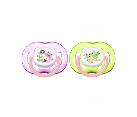 Philips Avent 2 Chupetes Animales +18 Meses Niña. Philips Avent 2 Chupetes Animales +18 Meses Niña.